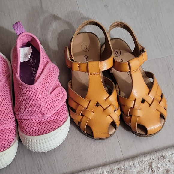 Bundle Toddler Girl Shoes Sandals Size 8 Water Shoes Blowfish Leather Brown Tan - Picture 4 of 9